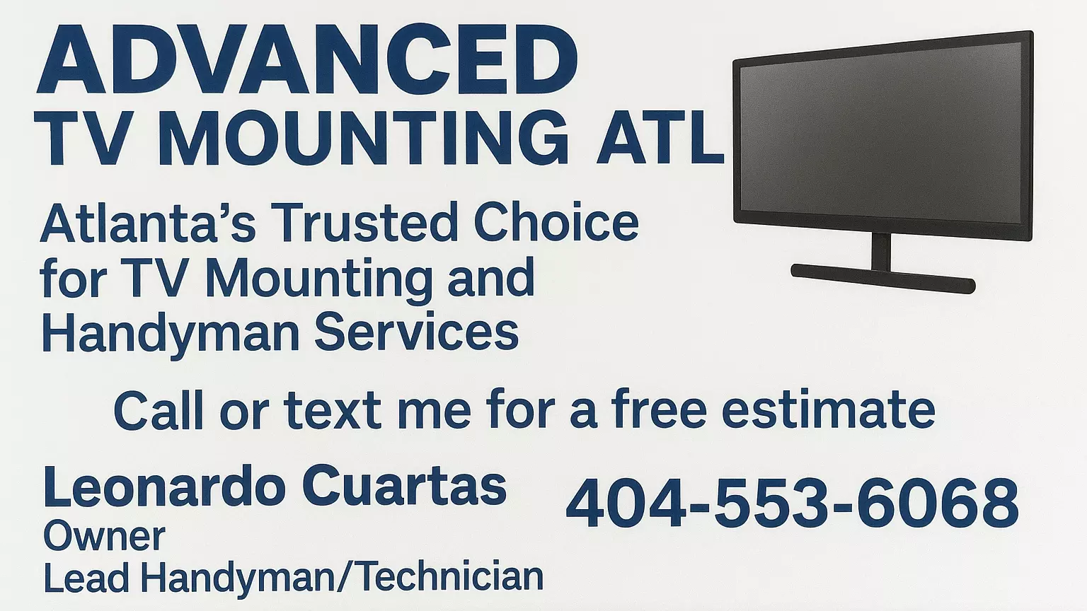 Work photo for TV Mounting Services - starting $59