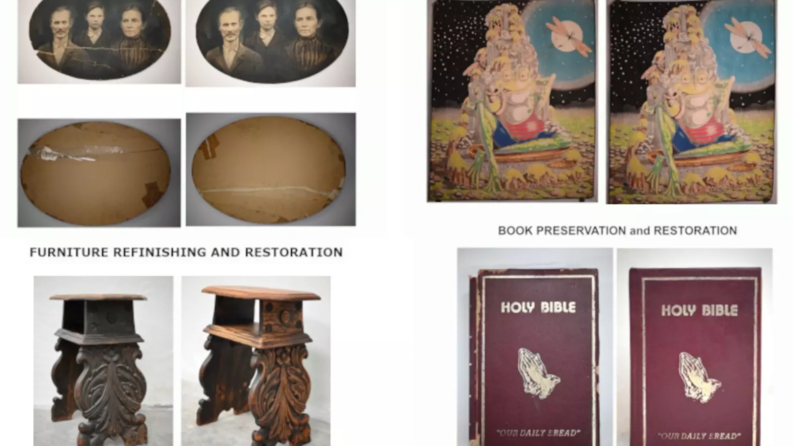 Work photo for Art, Photos, Books & Furniture Restoration Services